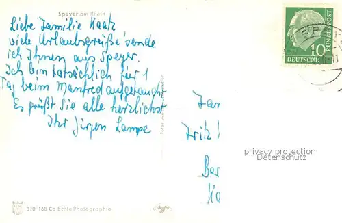 AK / Ansichtskarte Speyer_Rhein Panorama Speyer Rhein