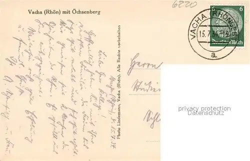 AK / Ansichtskarte Vacha mit oechsenberg Vacha