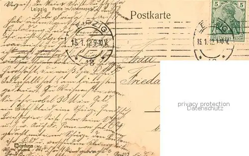 AK / Ansichtskarte Leipzig Johannapark Leipzig