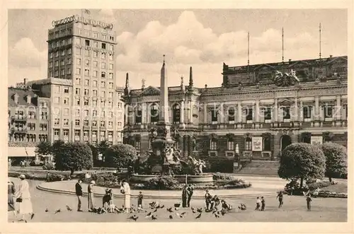 AK / Ansichtskarte Leipzig Augustusplatz Museum Mendelbrunnen Leipzig