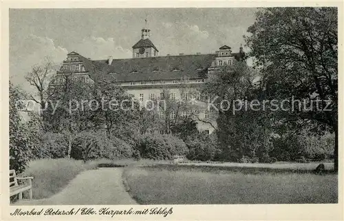 AK / Ansichtskarte Pretzsch_Elbe Kurpark mit Schloss Pretzsch Elbe