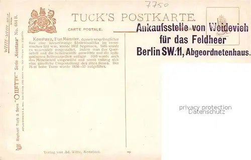 AK / Ansichtskarte Verlag_Tucks_Oilette_Nr. 684 B Konstanz M?nster  