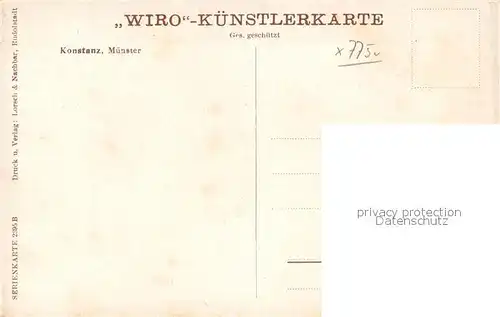 AK / Ansichtskarte Verlag_WIRO_Wiedemann_Nr. 2395 B Konstanz M?nster  