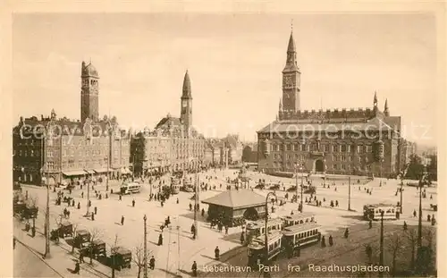 AK / Ansichtskarte Strassenbahn Kobenhavn Raadhuspladsen 
