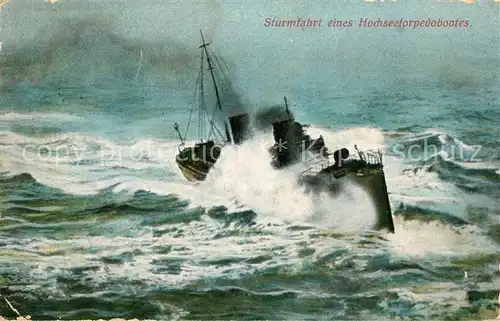 AK / Ansichtskarte Marine Sturmfahrt Hochseetorpedoboot  