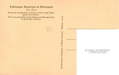 AK / Ansichtskarte Spinnerei Auvergne Fileuse Handspindel 