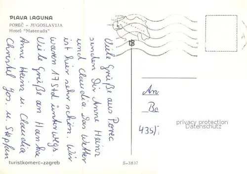 AK / Ansichtskarte Porec Hotel Materada Ansicht vom Meer aus Porec