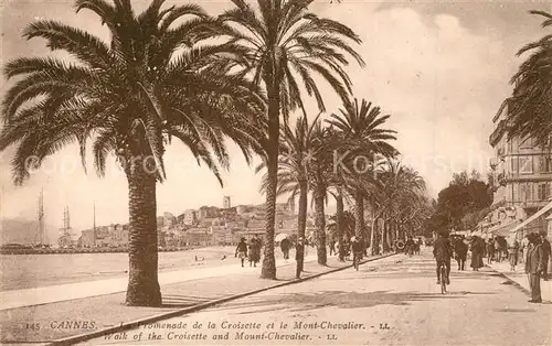 AK / Ansichtskarte Cannes_Alpes Maritimes La Promenade de la Croisette et le Mont Chevalier Cannes Alpes Maritimes