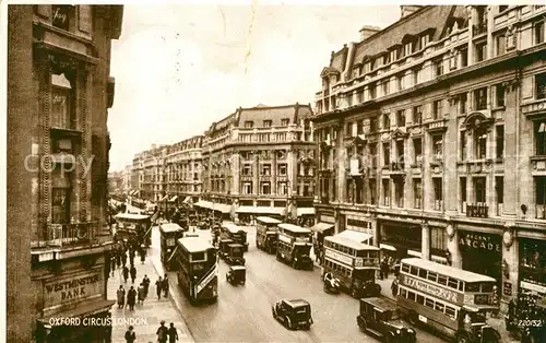 AK / Ansichtskarte London Oxford Circus Hochbusse London