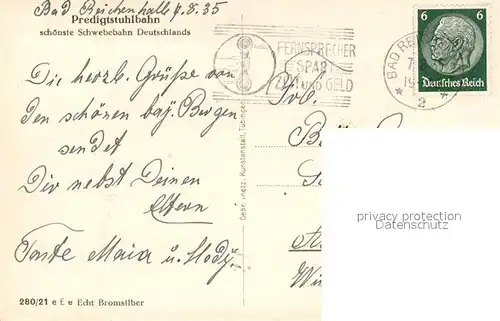 AK / Ansichtskarte Bad_Reichenhall Panoramakarte Predigtstuhlbahn Bad_Reichenhall