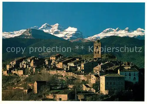 AK / Ansichtskarte Ainsa Panorama Blick zu den Pyrenaeen Ainsa
