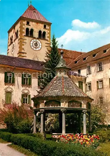 AK / Ansichtskarte Neustift_Brixen_Suedtirol Kloster Wunderbrunnen romanischer Glockenturm Convento di Novacella Fontane Neustift_Brixen_Suedtirol