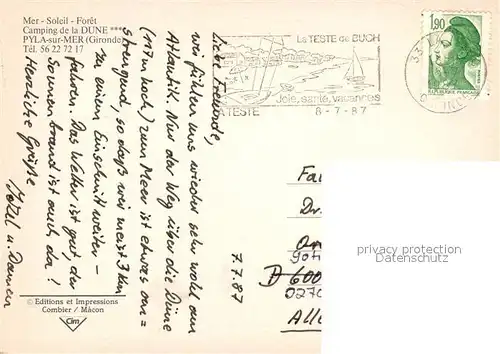 AK / Ansichtskarte Pyla_sur_Mer Camping de la Dune vue aerienne Pyla_sur_Mer