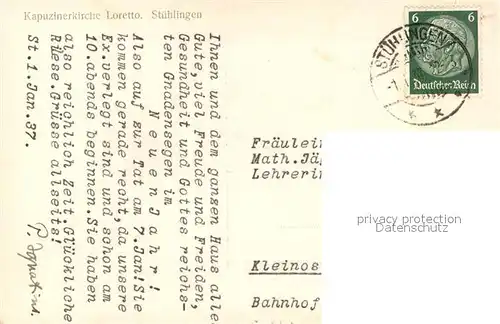 AK / Ansichtskarte 0 Stuehlingen Kapuzinerkirche Loretto Stuehlingen