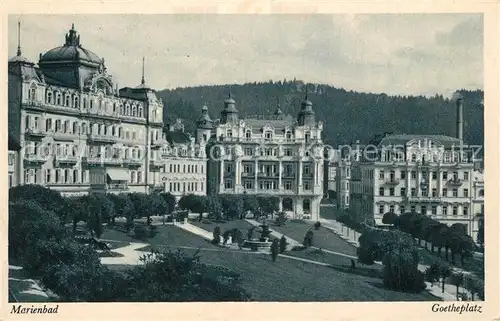 AK / Ansichtskarte 0 Marienbad_Tschechien_Boehmen Goetheplatz Marienbad_Tschechien