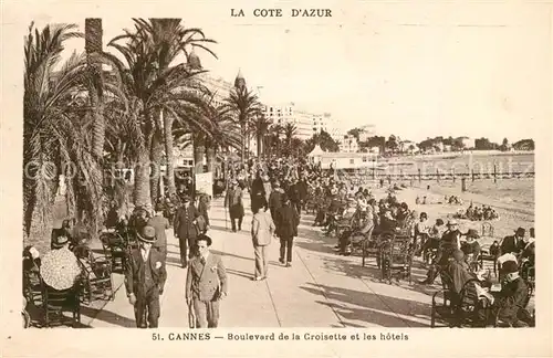 AK / Ansichtskarte Cannes_Alpes Maritimes Boulevard de la Croisette et les Hotels Cannes Alpes Maritimes