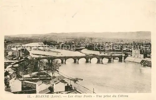 AK / Ansichtskarte Roanne_Loire Ponts Vue prise du Coteau Roanne Loire