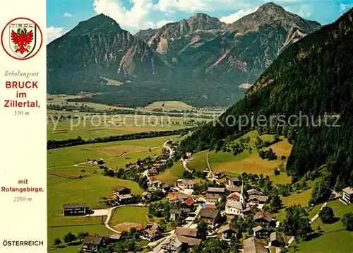 AK / Ansichtskarte Bruck_Ziller Fliegeraufnahme mit Rofangebirge Bruck_Ziller