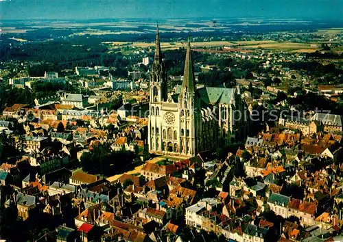 AK / Ansichtskarte Chartres_Eure_et_Loir Fliegeraufnahme avec Cathedrale Chartres_Eure_et_Loir