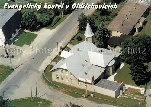 AK / Ansichtskarte Oldrichow_Oldrichov Evangelicky kostel Kirche Fliegeraufnahme Oldrichow Oldrichov