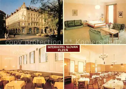 AK / Ansichtskarte Plzen_Pilsen Interhotel Slovan Restaurant Plzen Pilsen