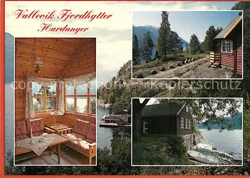 AK / Ansichtskarte Hardanger Vallevik Fjordhytter Holzhaus am Fjord Hardanger