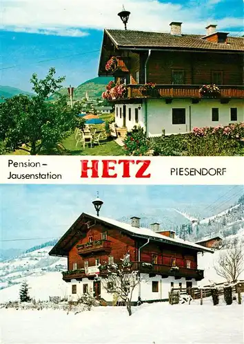 AK / Ansichtskarte Piesendorf Pension Jausenstation im Sommer und im Winter Alpen Piesendorf