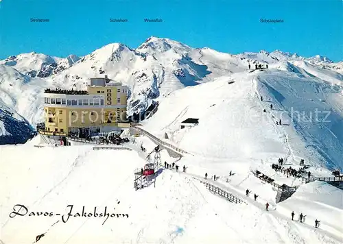 AK / Ansichtskarte Davos_GR Berghotel Jakobshorn gegen Schiahorn Weissfluh Schesaplana Wintersportplatz Plessuralpen Davos_GR