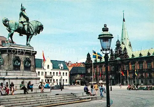 AK / Ansichtskarte Malmoe Stortorget med statyn Karl X Gustav Malmoe