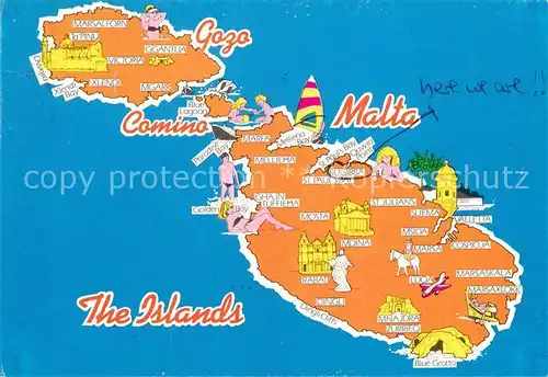 AK / Ansichtskarte Malta Landkarte der Mittelmeerinsel Malta