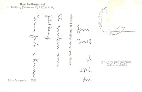 AK / Ansichtskarte Feldberg_Schwarzwald Sesselbahn Hotel Feldberger Hof Menzenschwand Feldsee Feldberg Schwarzwald