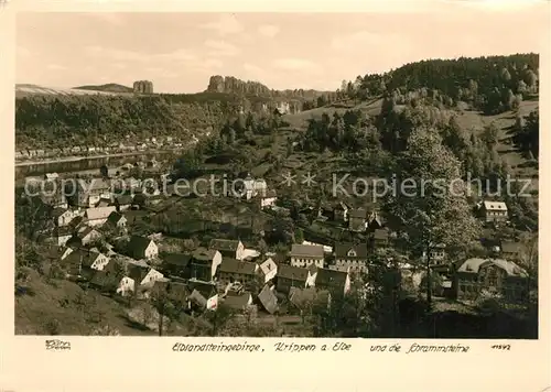 AK / Ansichtskarte Krippen_Bad_Schandau und die Schrammsteine Krippen_Bad_Schandau