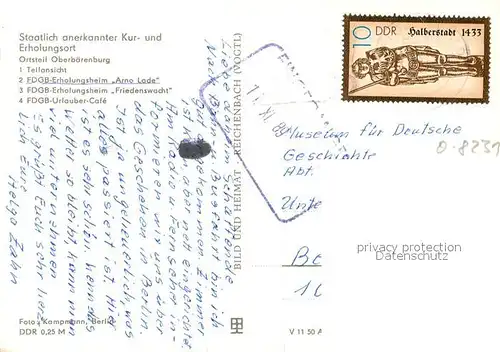 AK / Ansichtskarte Baerenburg_Sachsen Teilansicht FDGB Erholungsheime Arno Lade und Friedenswacht FDGB Urlauber Cafe Baerenburg Sachsen