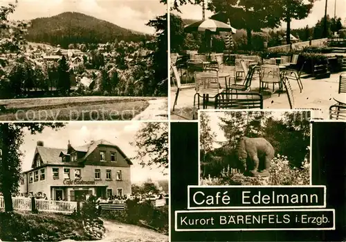 AK / Ansichtskarte Baerenfels_Erzgebirge Cafe Edelmann Terrasse Panorama Baerenfels Erzgebirge