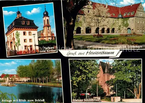 AK / Ansichtskarte Heusenstamm Torbau Kirche Schloss Schoenborn Anlage Kleines Schloesschen Heusenstamm