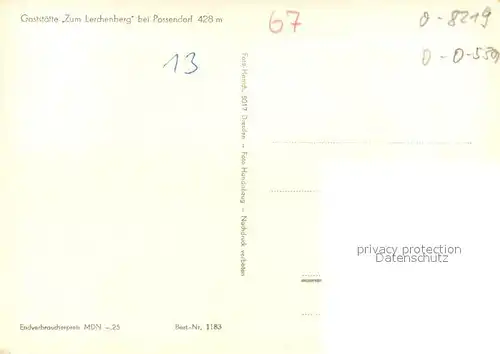 AK / Ansichtskarte Possendorf_Bannewitz Gasthaus Zum Lerchenberg Possendorf Bannewitz