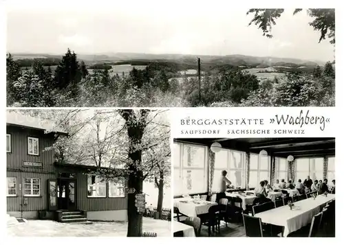 AK / Ansichtskarte Saupsdorf Panorama Berggaststaette Wachberg Speisesaal Saupsdorf