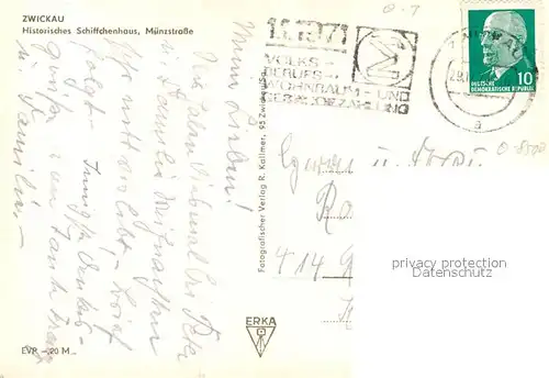 AK / Ansichtskarte Zwickau_Sachsen Historisches Schiffchenhaus Muenzstrasse Zwickau Sachsen
