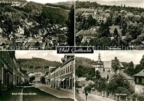 AK / Ansichtskarte Bad_Gottleuba Berggiesshuebel Total Sanatorium Ernst Thaelmann Strasse Petrikirche Bad
