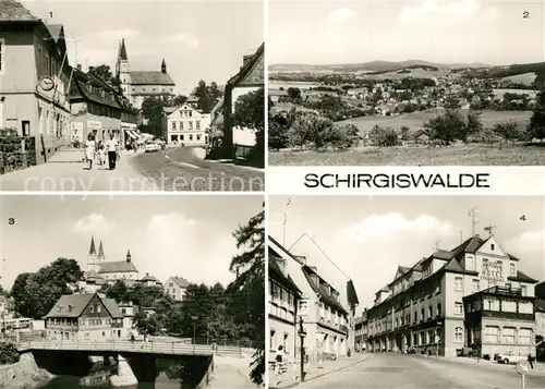 AK / Ansichtskarte Schirgiswalde Sohlander Str Panorama Teilansicht Obermarkt mit HO Hotel Erbgericht Schirgiswalde