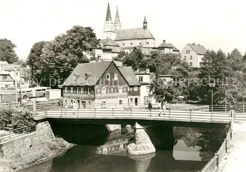 AK / Ansichtskarte Schirgiswalde Bruecke Kirche Schirgiswalde