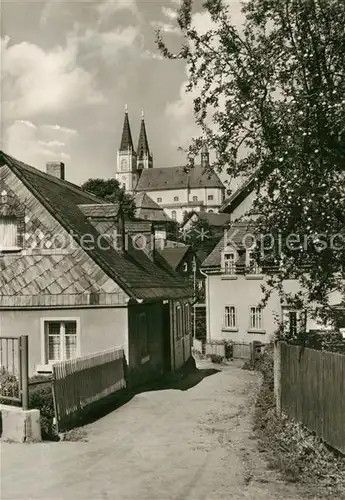 AK / Ansichtskarte Schirgiswalde Ortsmotiv mit Kirche Schirgiswalde