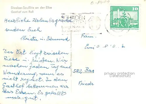 AK / Ansichtskarte Diesbar Seusslitz Gasthof zum Ross Diesbar Seusslitz