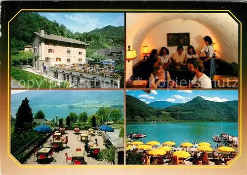 AK / Ansichtskarte Kaltern_Weinstrasse_Tirol Pension Leuchtenburg Restaurant Terrasse Kalterersee Kaltern_Weinstrasse_Tirol