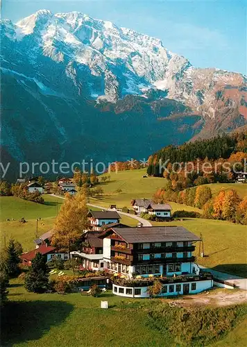 AK / Ansichtskarte Kuchl Gasthof Schoene Aussicht mit Hoher Goell Berchtesgadener Alpen Herbststimmung Kuchl