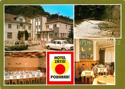 AK / Ansichtskarte Podhradi_nad_Dyji Hotel Zatisi Restaurant Partie am Fluss Podhradi_nad_Dyji