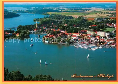 AK / Ansichtskarte Mikolajki_Ostpreussen am Sniardwy Fliegeraufnahme Mikolajki_Ostpreussen
