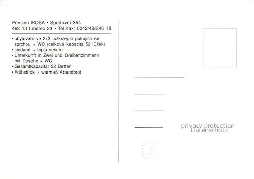 AK / Ansichtskarte Liberec Pension Rosa Garten Grill Liberec