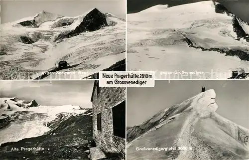 AK / Ansichtskarte Grossvenediger Schwarze Wand Gipfel Alte Pragerhuette  Grossvenediger