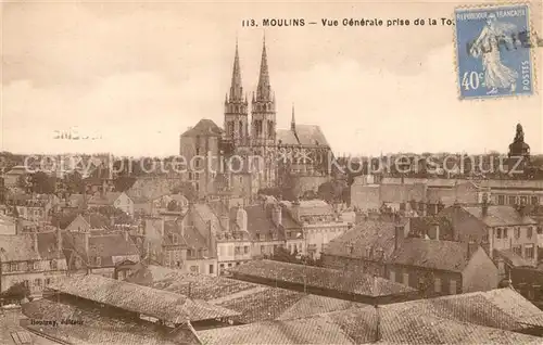 AK / Ansichtskarte Moulins_Allier Vue generale prise de la Cathedrale Moulins Allier